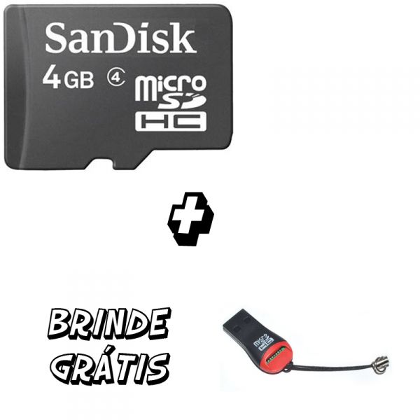 SanDisk - Micro SD 4GB + Brinde - Mini Transformador SD/USB